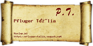 Pfluger Tália névjegykártya